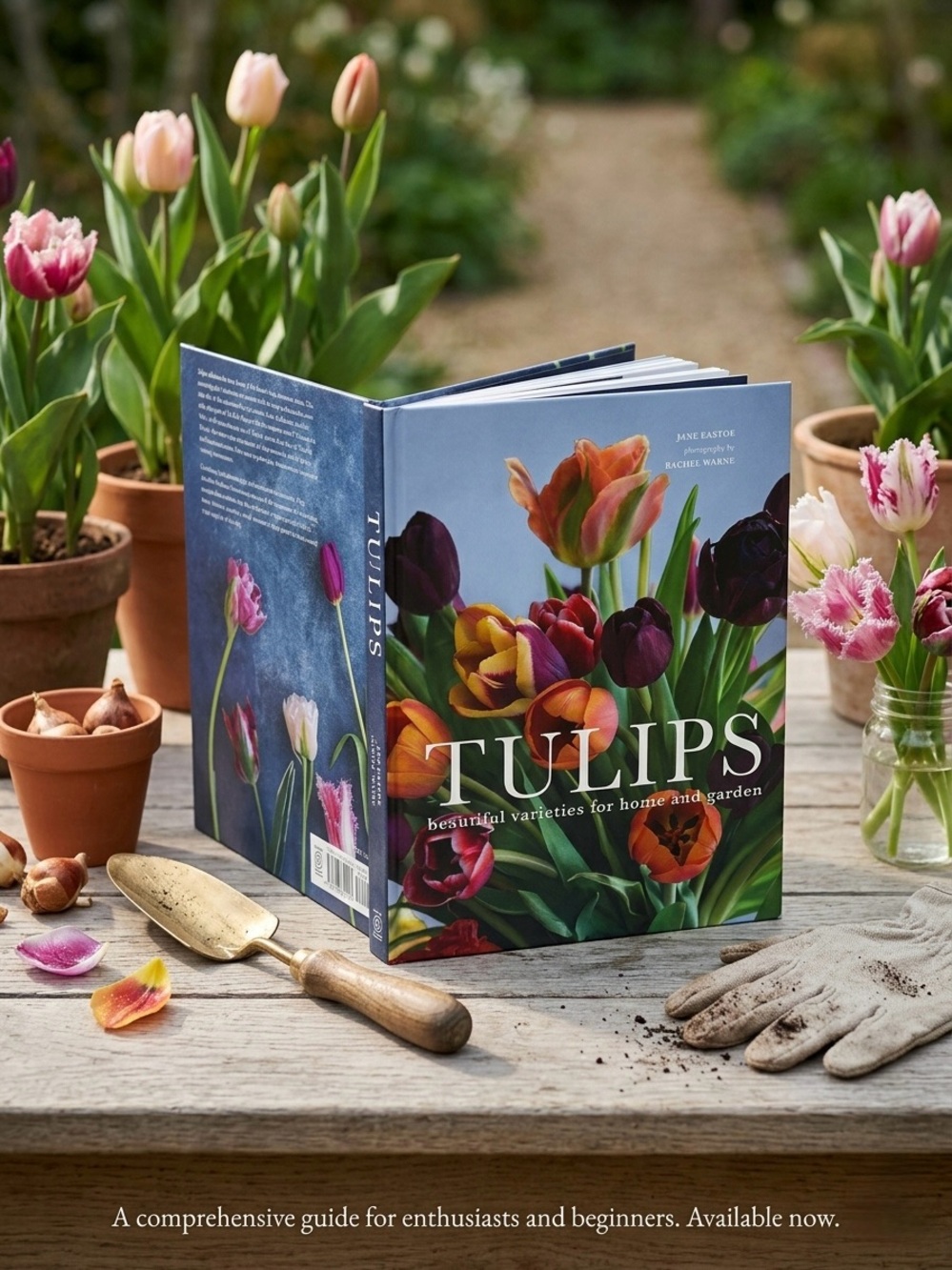 Tulips Coffee Table Book - Blue Cover with Colorful Tulip Photography